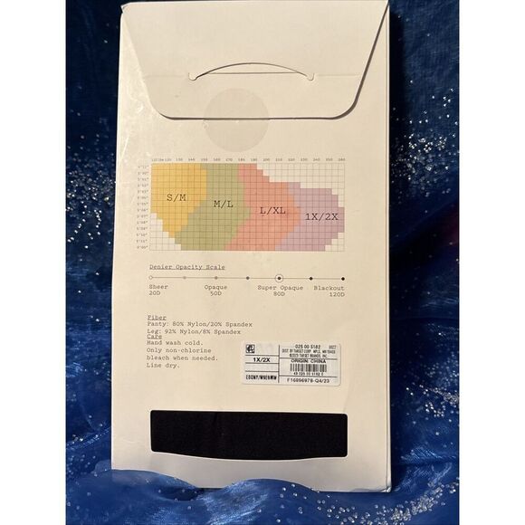 1 Pack A New Day Control‎ Top Opaque Tights BLACK 80 Denier 1X/2X - Picture 7 of 7